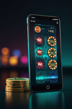 Mobile phone showing casino app